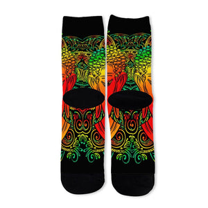 Reggae Buddha Print Long Socks