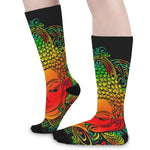 Reggae Buddha Print Long Socks