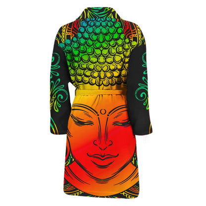 Reggae Buddha Print Men's Bathrobe