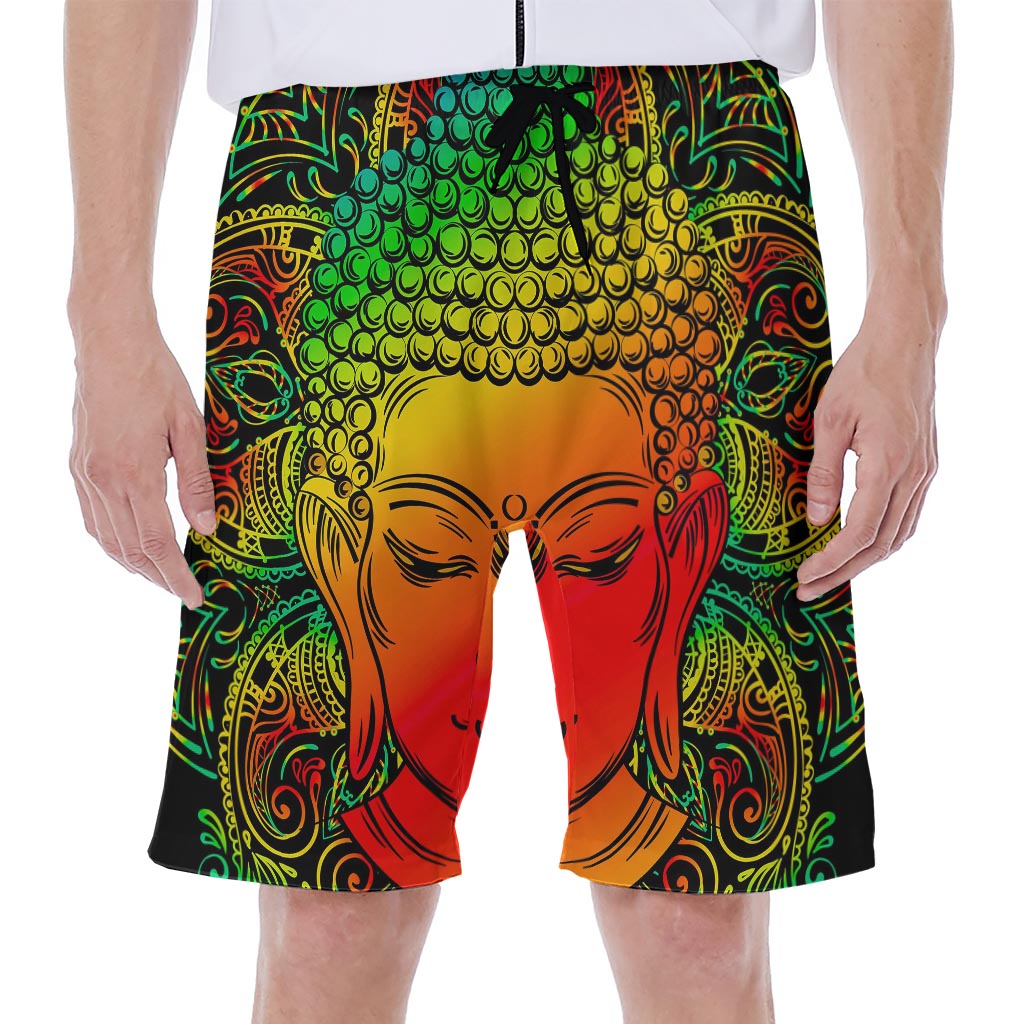 Reggae Buddha Print Men's Beach Shorts