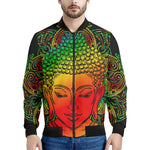 Reggae Buddha Print Men's Bomber Jacket