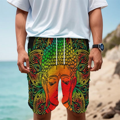 Reggae Buddha Print Men's Cargo Shorts