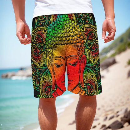 Reggae Buddha Print Men's Cargo Shorts