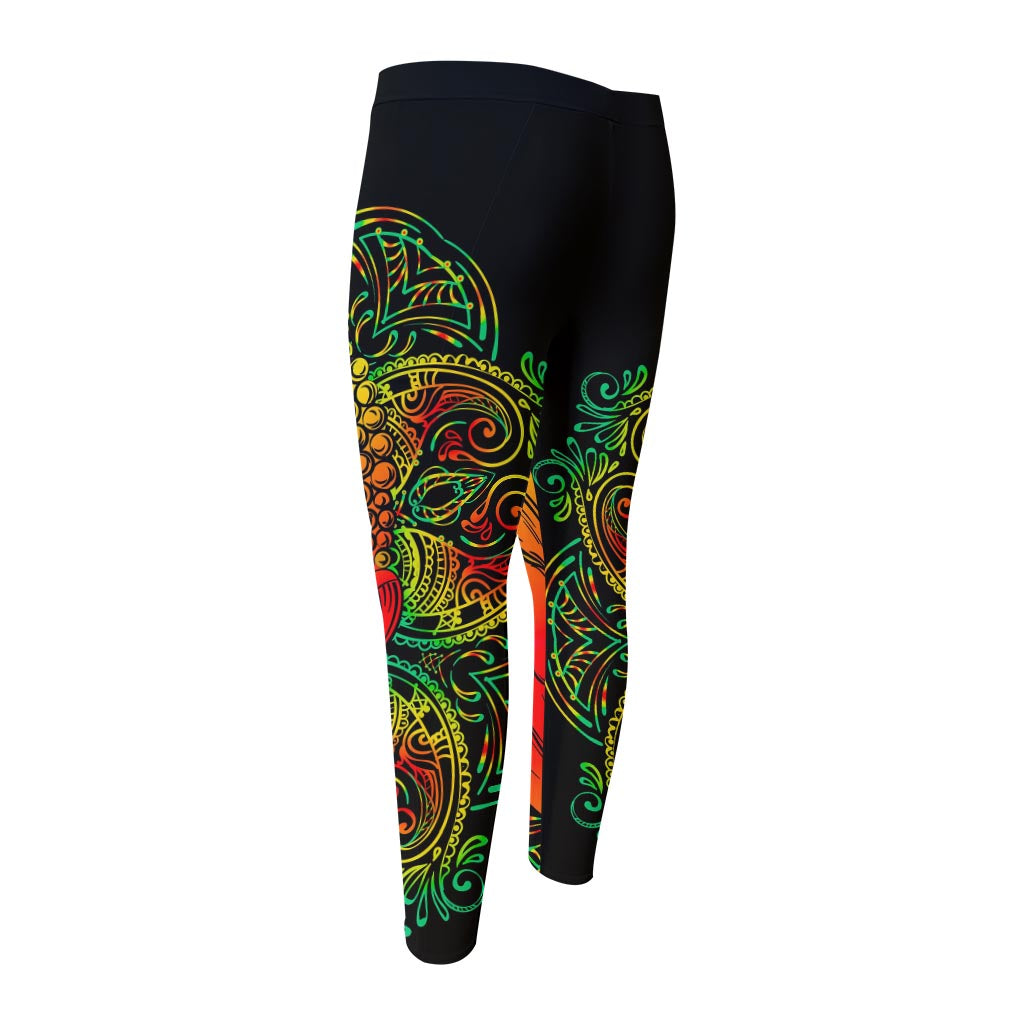 Reggae Buddha Print Men's Compression Pants