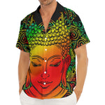 Reggae Buddha Print Men's Deep V-Neck Shirt