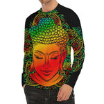 Reggae Buddha Print Men's Long Sleeve Rash Guard