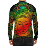 Reggae Buddha Print Men's Long Sleeve Rash Guard