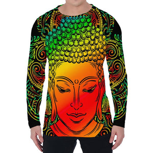 Reggae Buddha Print Men's Long Sleeve T-Shirt