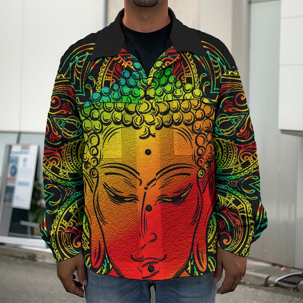 Reggae Buddha Print Men's Shirt Jacket