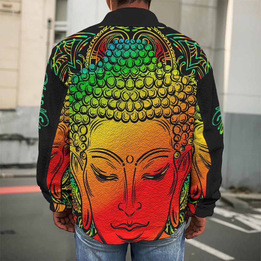 Reggae Buddha Print Men's Shirt Jacket