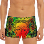 Reggae Buddha Print Men's Short Boxer Briefs