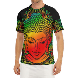 Reggae Buddha Print Men's Short Sleeve Rash Guard