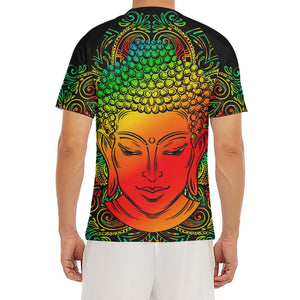 Reggae Buddha Print Men's Short Sleeve Rash Guard