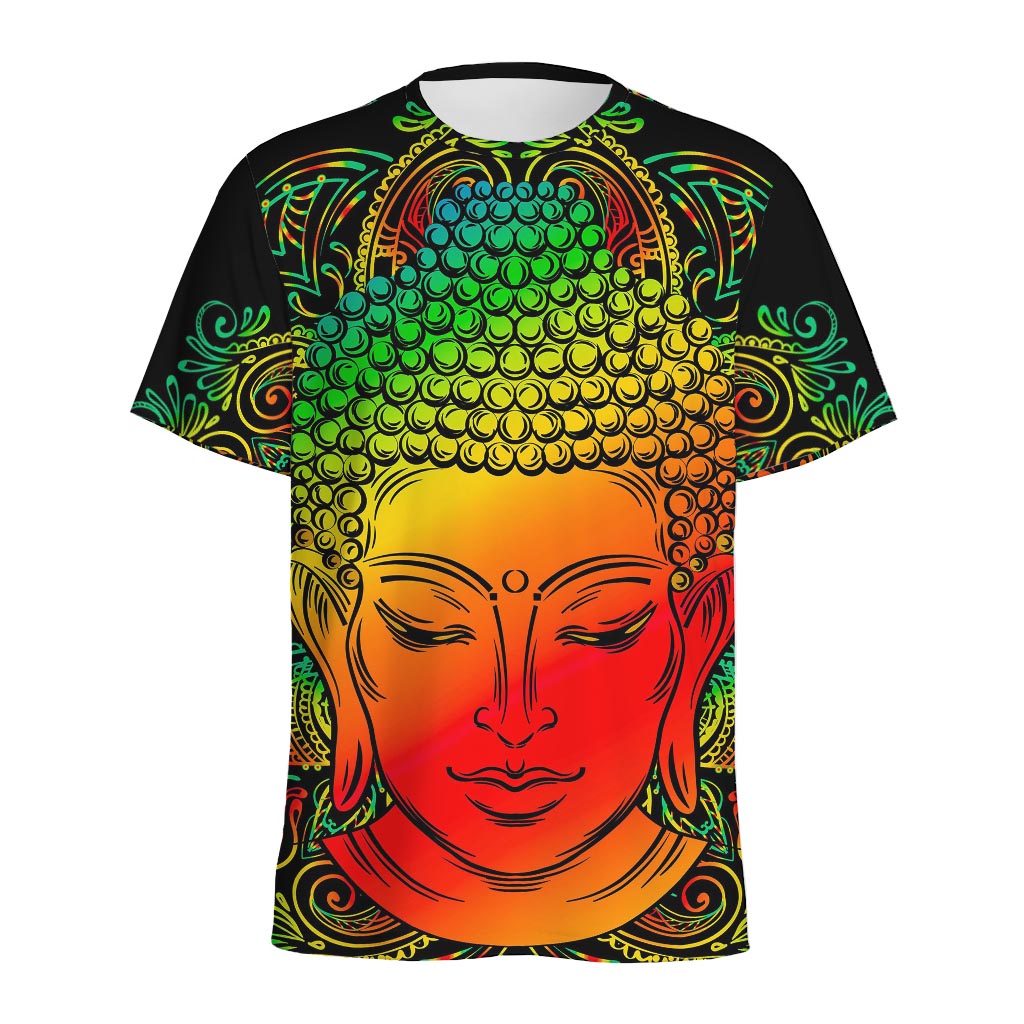 Reggae Buddha Print Men's Sports T-Shirt