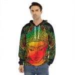 Reggae Buddha Print Men's Velvet Pullover Hoodie