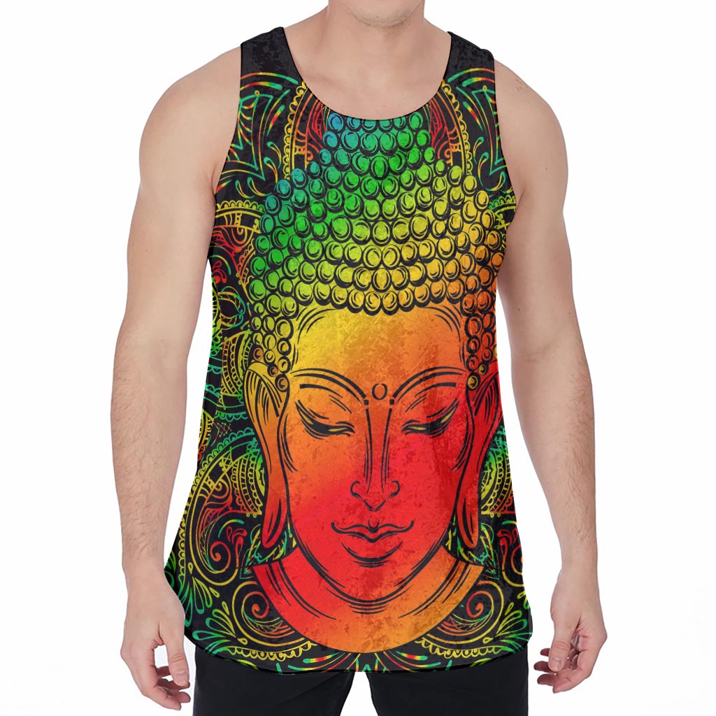 Reggae Buddha Print Men's Velvet Tank Top