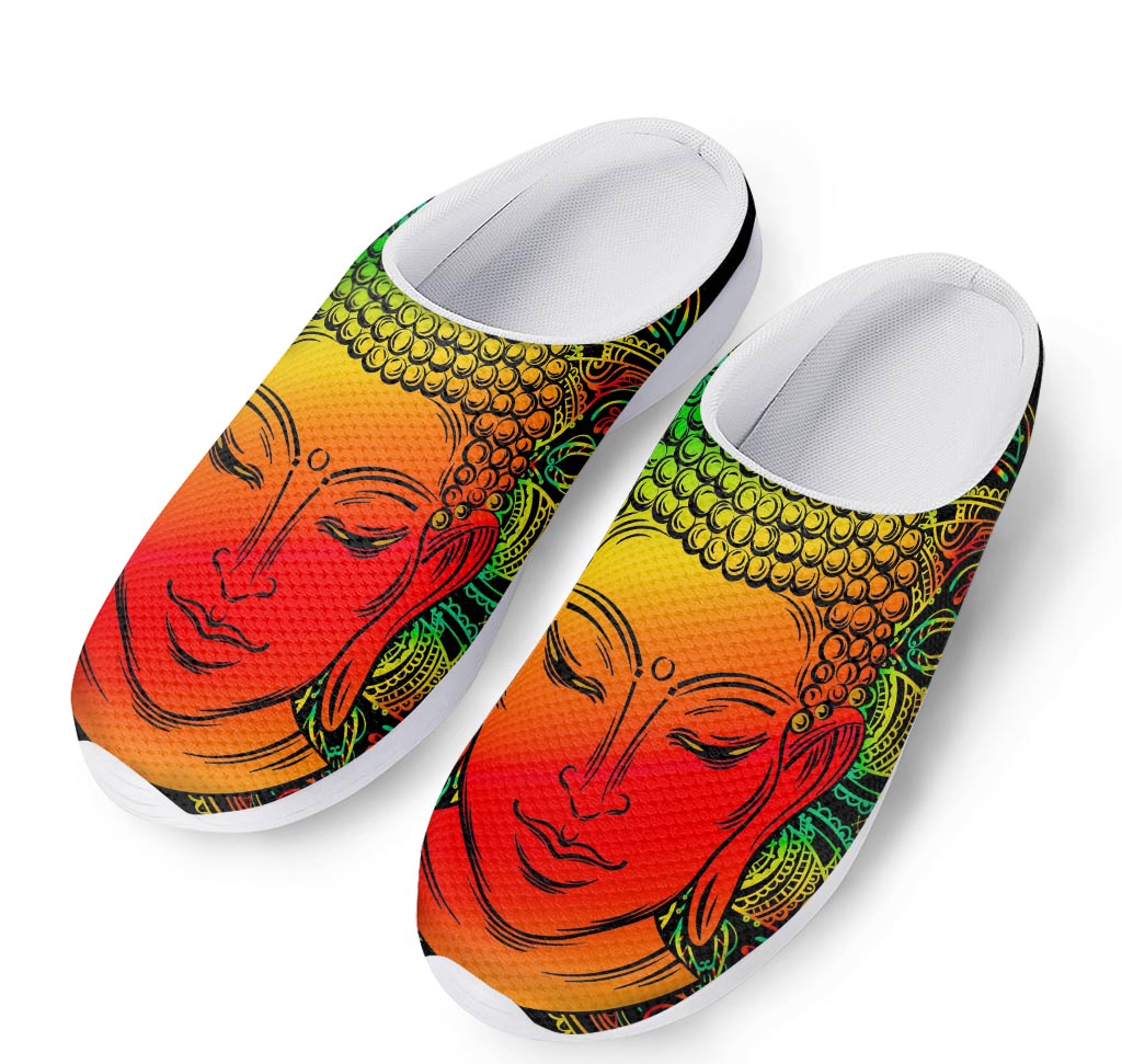 Reggae Buddha Print Mesh Casual Shoes