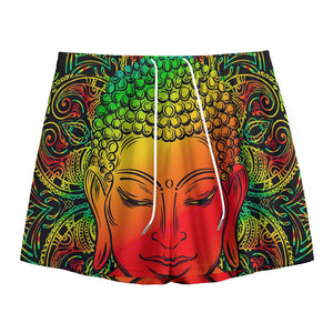 Reggae Buddha Print Mesh Shorts