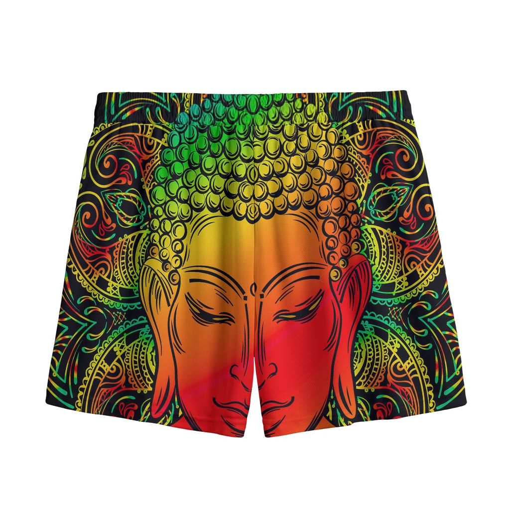 Reggae Buddha Print Mesh Shorts