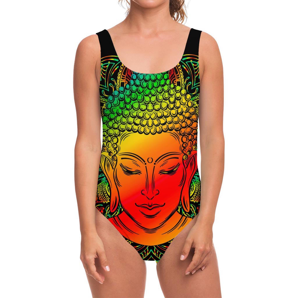 Reggae Buddha Print One Piece Swimsuit