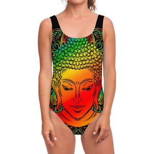 Reggae Buddha Print One Piece Swimsuit