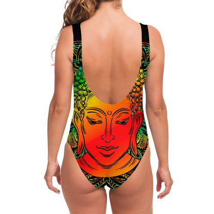 Reggae Buddha Print One Piece Swimsuit
