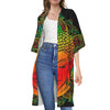 Reggae Buddha Print Open Front Beach Cover Up