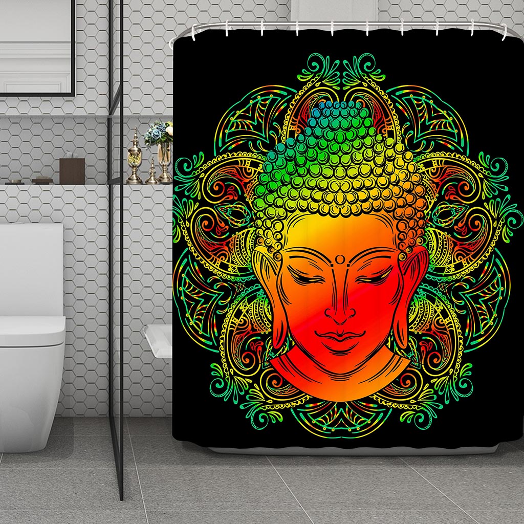 Reggae Buddha Print Polyester Shower Curtain