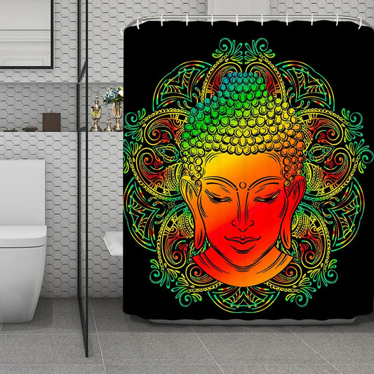 Reggae Buddha Print Polyester Shower Curtain