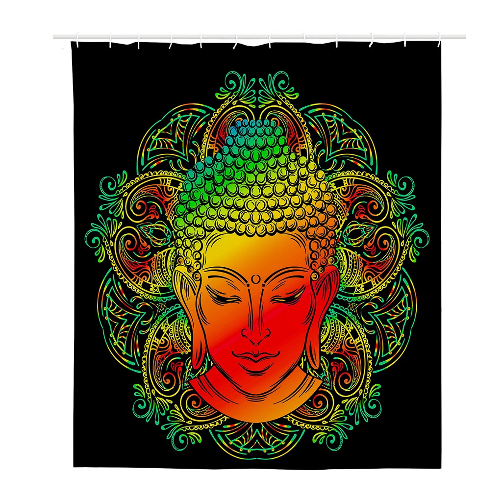Reggae Buddha Print Polyester Shower Curtain