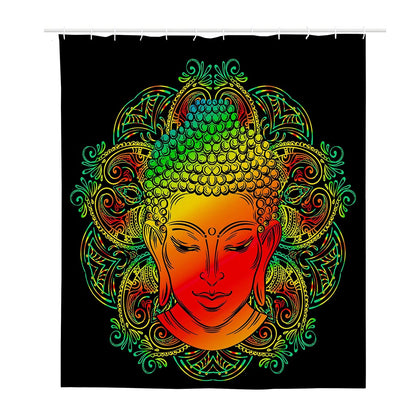 Reggae Buddha Print Polyester Shower Curtain