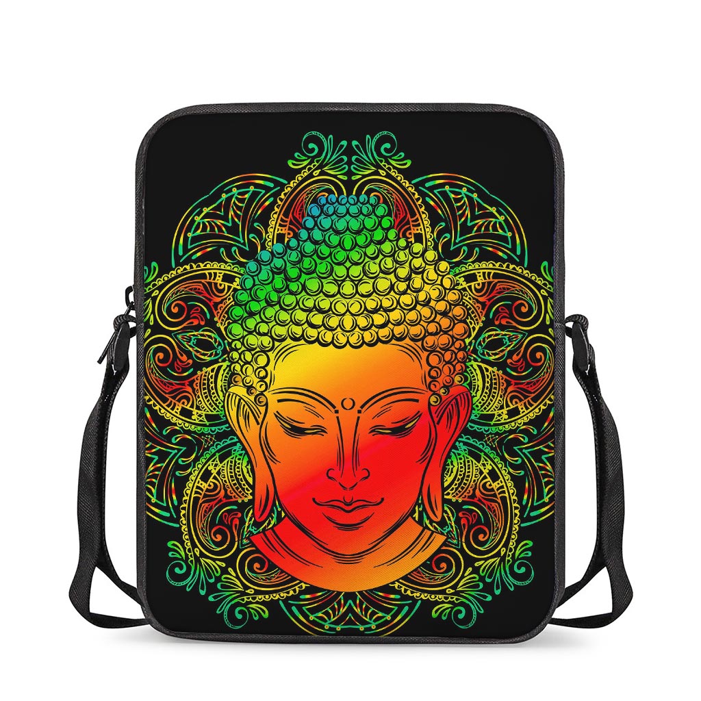 Reggae Buddha Print Rectangular Crossbody Bag