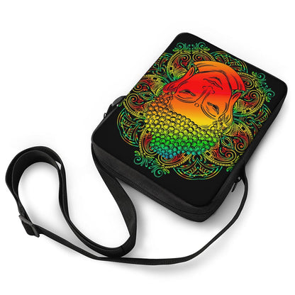 Reggae Buddha Print Rectangular Crossbody Bag