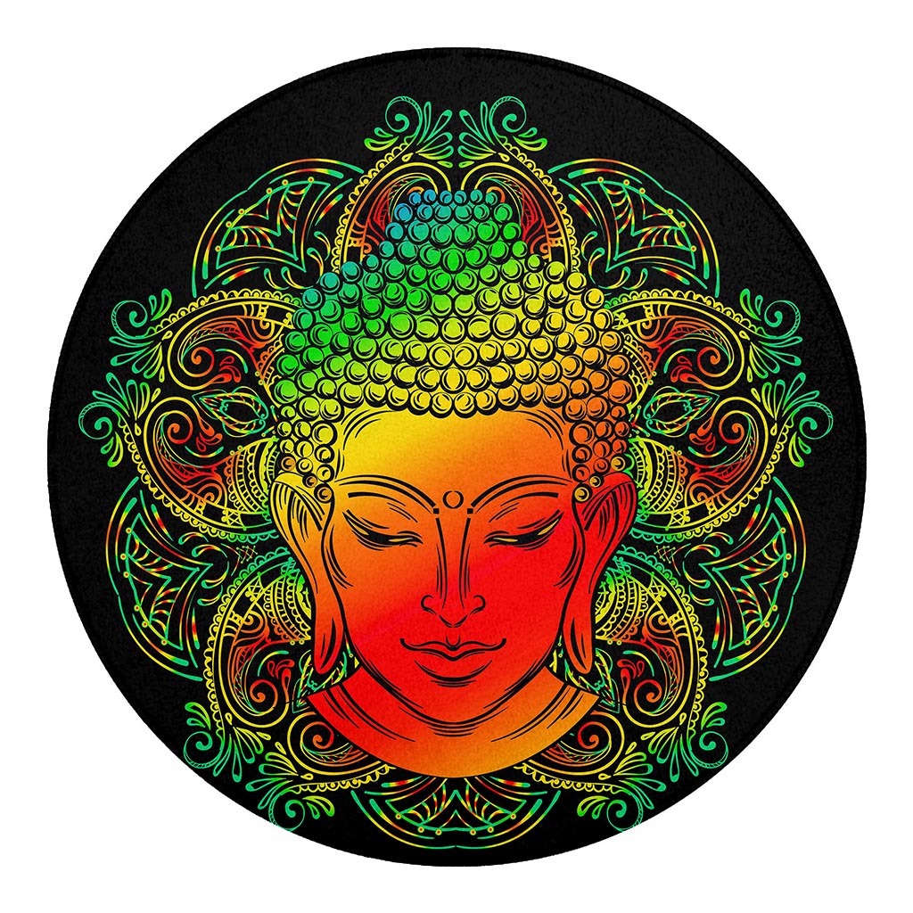 Reggae Buddha Print Round Blanket