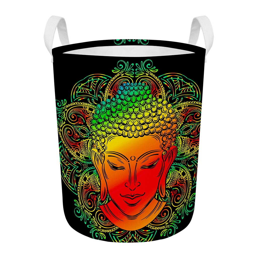 Reggae Buddha Print Round Laundry Basket