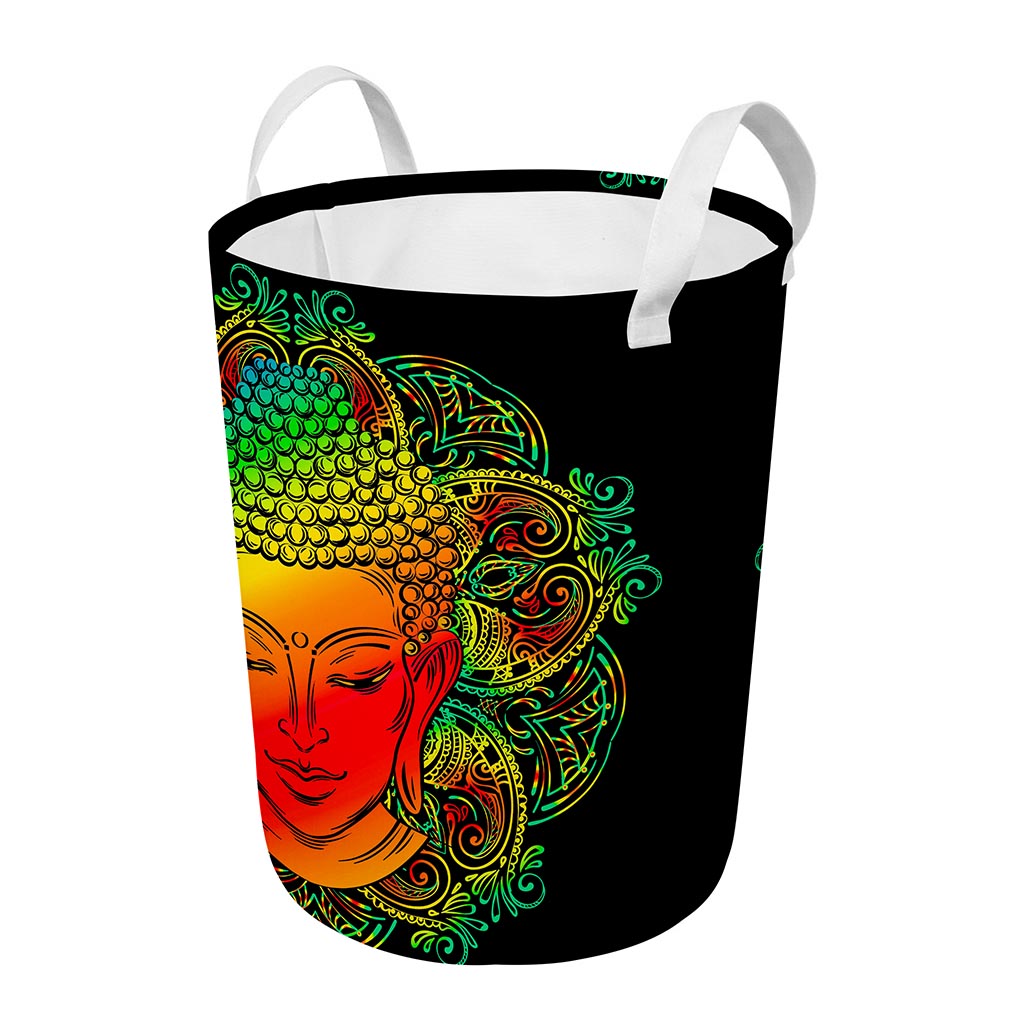 Reggae Buddha Print Round Laundry Basket