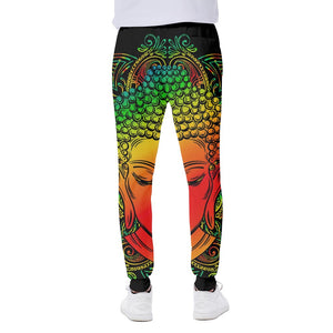 Reggae Buddha Print Scuba Joggers