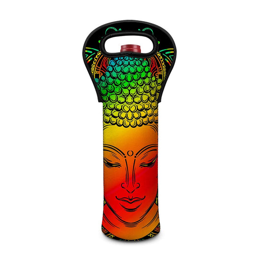 Reggae Buddha Print Single Neoprene Wine Tote