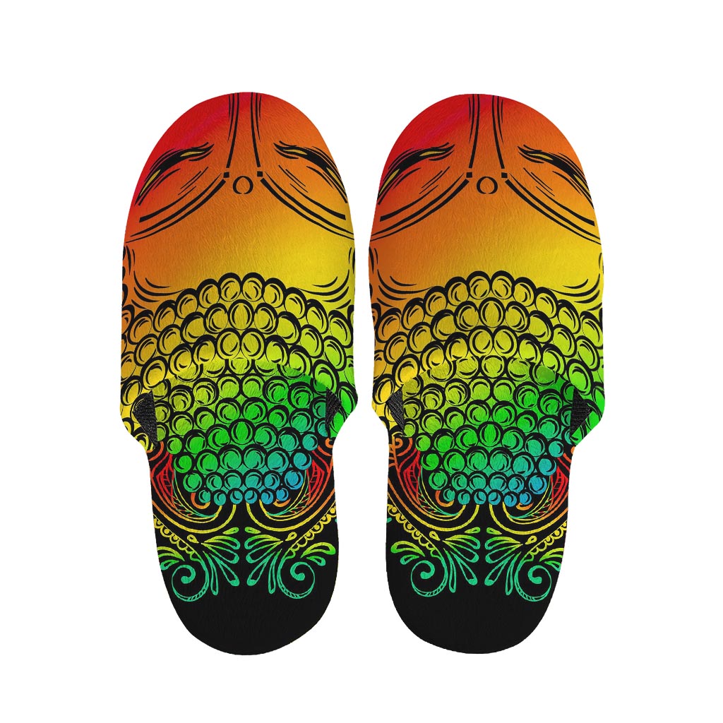 Reggae Buddha Print Slippers