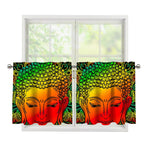 Reggae Buddha Print Tier Curtains