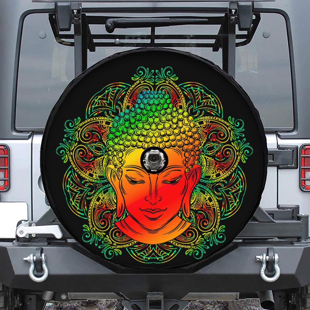 Reggae Buddha Print Tire Cover With Camera Hole