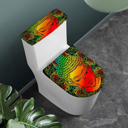 Reggae Buddha Print Toilet Lid And Tank Cover Set