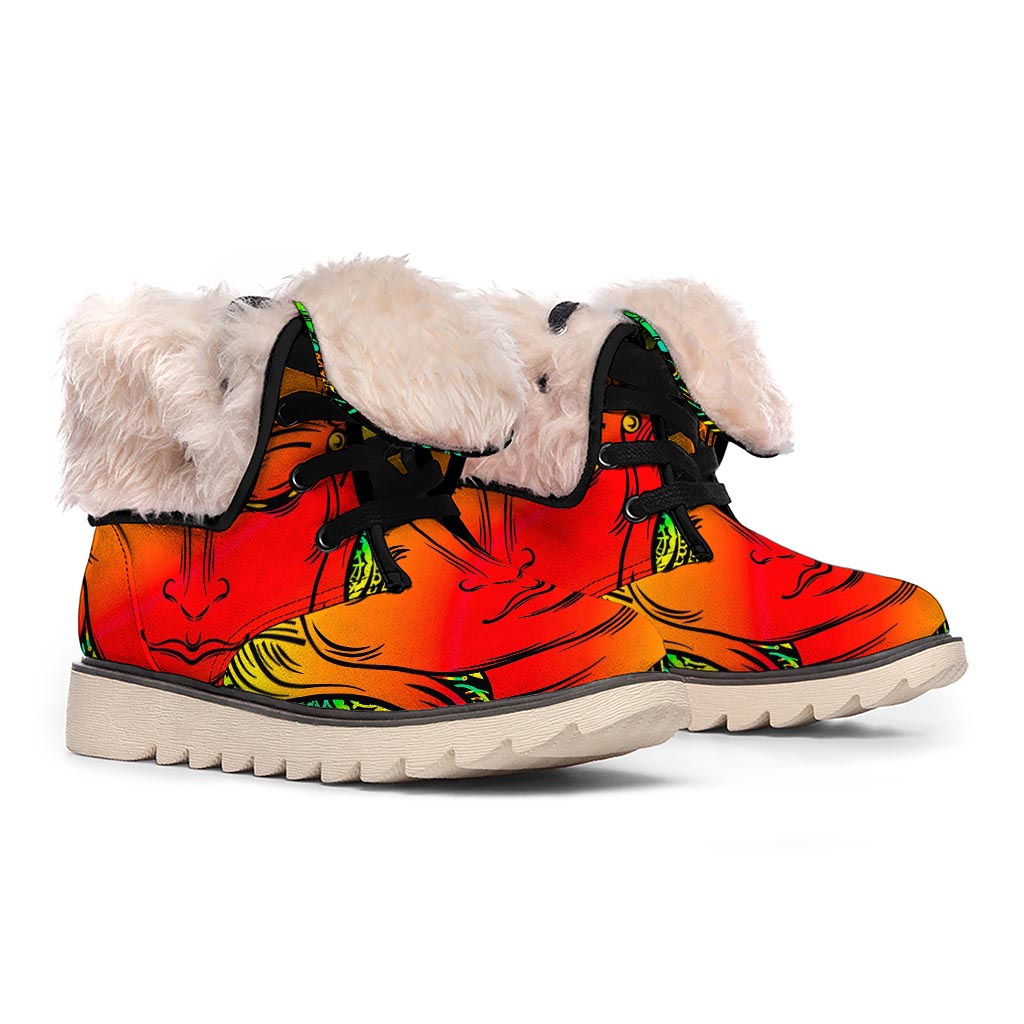 Reggae Buddha Print Winter Boots