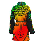 Reggae Buddha Print Women's Bathrobe