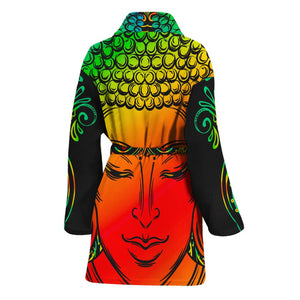 Reggae Buddha Print Women's Bathrobe