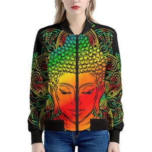 Reggae Buddha Print Women's Bomber Jacket