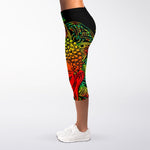 Reggae Buddha Print Women's Capri Leggings