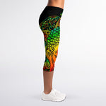 Reggae Buddha Print Women's Capri Leggings