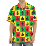 Reggae Marijuana Leaf Pattern Print Aloha Shirt