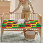 Reggae Marijuana Leaf Pattern Print Baby Crib Sheet
